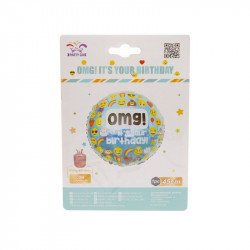 Héliumos fólia lufi 45 cm Happy Birthday emoji Lufi Nincs