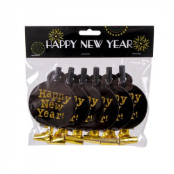 Ördögnyelv Happy New Year 6 db Party dekoráció Nincs