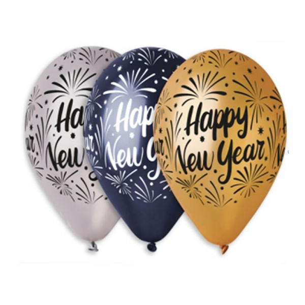 Happy New Year lufi  3 szín 10db/cs, 33cm