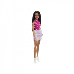 Barbie 65. Évfordulós baba csillagos pink topban