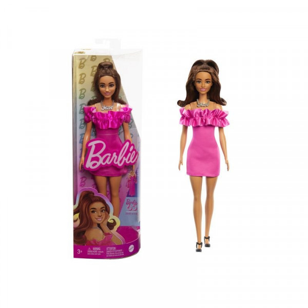 Barbie 65. Évfordulós baba pink metál ruhában