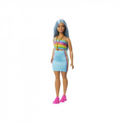 Barbie 65. Évfordulós baba szivárványos topban Baba, babakocsi Mattel