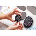 Mandala kavicsfestő 3 kaviccsal és 5 csillogó festékkel