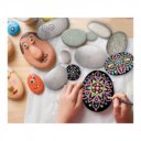 Mandala kavicsfestő 3 kaviccsal és 5 csillogó festékkel