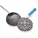 Mandala kavicsfestő 3 kaviccsal és 5 csillogó festékkel