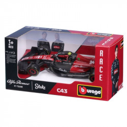 Bburago 1/43 F1 versenyautó - Alfa Romeo Stake C43 #24 (Guanyu Zhou) Autó, jármű Bburago