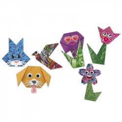 Origami virágok és állatok, 18 papírlappal