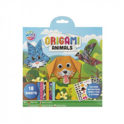 Origami virágok és állatok, 18 papírlappal