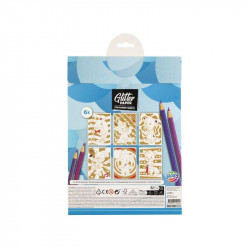 Csillogós kifestő, A4, 6 lap, 3 féle