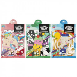 Csillogós kifestő, A4, 6 lap, 3 féle Festés, színezés, rajzolás Grafix