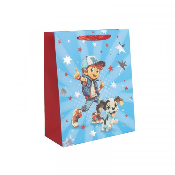 Papírtasak kisfiú kutyával 18*23