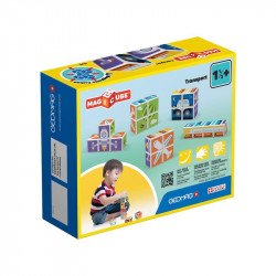 Geomag Magicube Printed Közlekedés 7 db Építőjáték Geomag