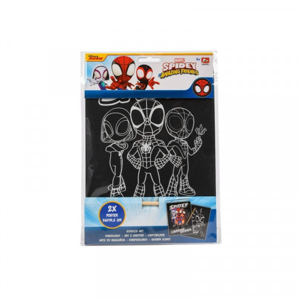 Képkarcoló 26x19,5 cm - Spidey, 2 db