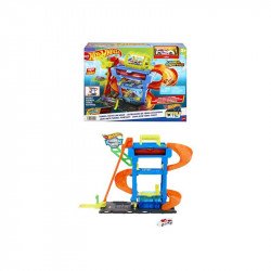Hot wheels city autómosó színváltós kisautóval Autópálya, parkolóház Hot Wheels
