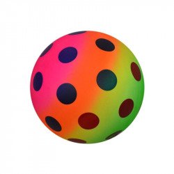 140mm Neon Szivárványos Pöttyös labda Gumilabda Nincs