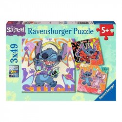 Puzzle 3x49 db - Stitch 100-499 darabos puzzle Ravensburger