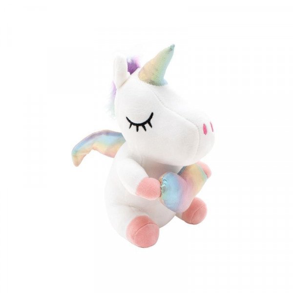 Plüss unikornis szívvel 25 cm