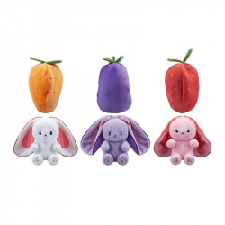 Plüss gyömölcsből kifordítható nyuszi, 20 cm, 3 féle 20-40 cm Nincs