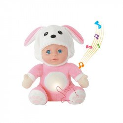 Zenélő, világító altató nyuszi baba, 25 cm Baba, babakocsi Nincs