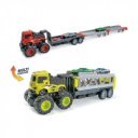 Lendkerekes tréler 2 db fém autóval