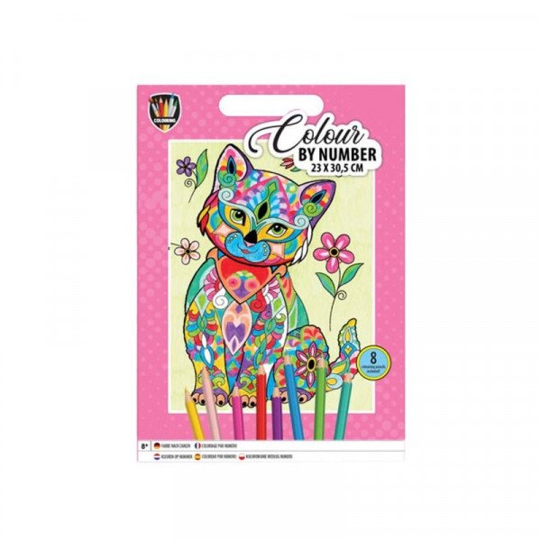 Színezz számok szerint, 23x30,5 cm, 8 ceruzával, 3 féle