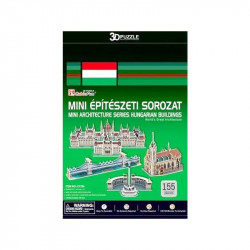 Magyarországi épületek 155 darabor mini 3D puzzle - többféle 3D puzzle Cubik Fun