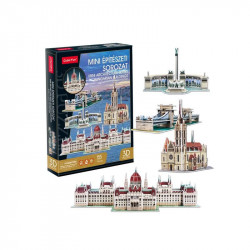 Magyarországi épületek 155 darabor mini 3D puzzle - többféle