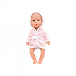 Baba, 30 cm fürdethető, fürdőköpenyben, bilivel, cumisüveggel