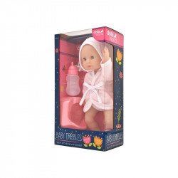 Baba, 30 cm fürdethető, fürdőköpenyben, bilivel, cumisüveggel Baba, babakocsi Dolls World