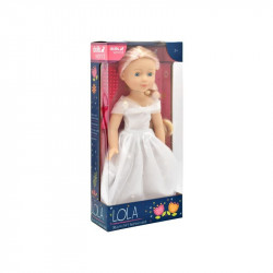 Baba, Lola, 36cm, puha testű, fésülhető Baba, babakocsi Dolls World