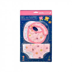 2 db textil pelenka és 2 db előke Baba, babakocsi Dolls World