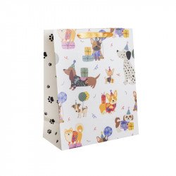 Papírtasak kutyák partin 26*32 cm Díszcsomagoló, dísztasak Nincs