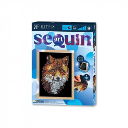 KitFix Sequin Blue Premium - Róka Kreatív készlet Sequin Art