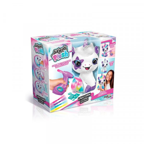 Airbrush plush, színezhető állatok, sötétben világító unikornis Airbrush plush, színezhető állatok, sötétben világító unikornis