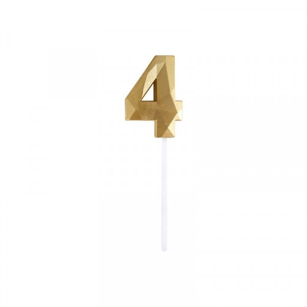 4-es elegáns számgyertya - ARANY