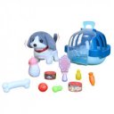 Plüss kutya hordozóval