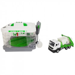 Kukás garázs és autómosó, fém autóval