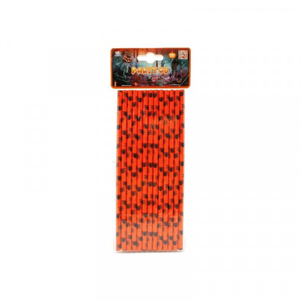 Halloween szívószál 25 db kétféle mintával