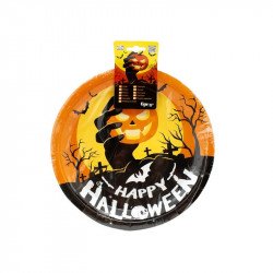 Halloween papírtányér 6db 23cm Party dekoráció Nincs