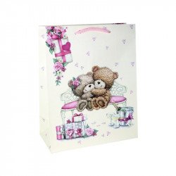 Papírtasak szerelmes macipár 18*23 Díszcsomagoló, dísztasak Nincs