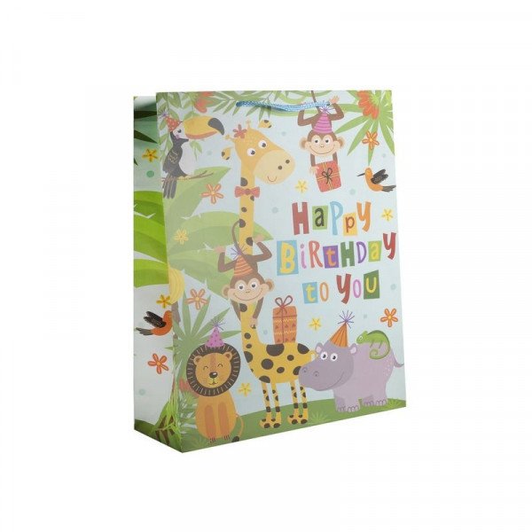 Papírtasak szülinapos állatos 18*23 cm