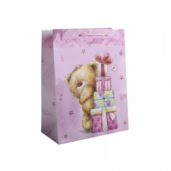 Papírtasak maci ajándékkal 26*32 cm