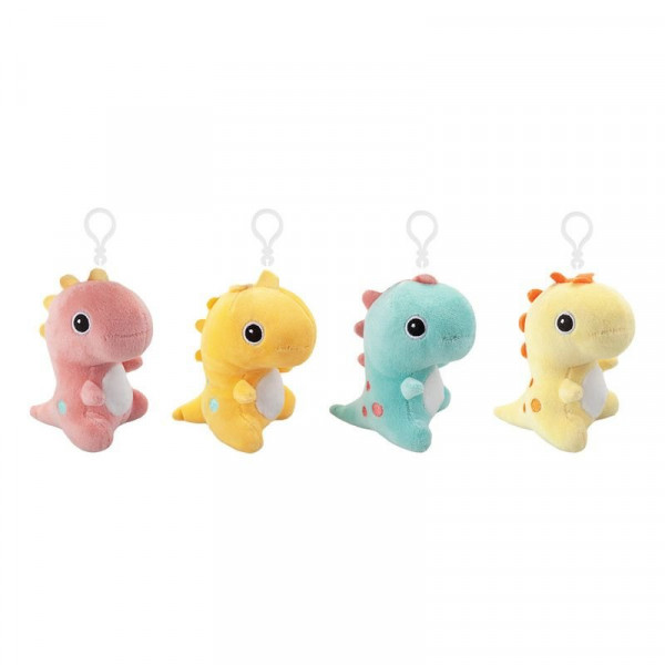 Plüss dínós kulcstartó, 12 cm, 4 féle