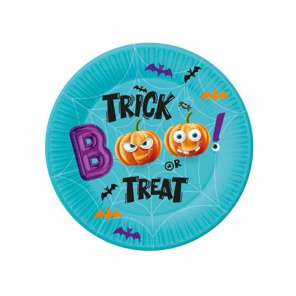 Trick or Treat papír tányér 18 cm, 6 db/cs.