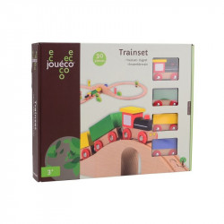 Jouéco® - 30 darabos vonatkészlet Fa jármű, vonat Nincs