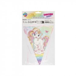 Unikornis papír girland, 3 m, 7 zászló Party dekoráció Grafix