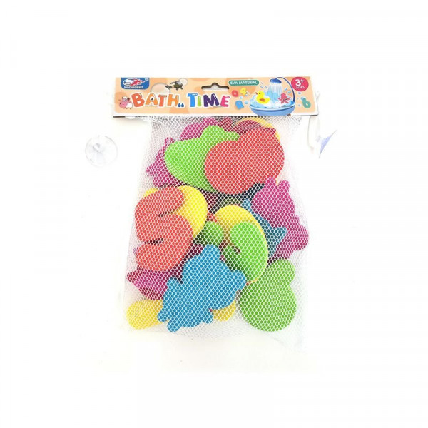 Szivacs fürdőjáték hálóban, számok és cicák, 25 db