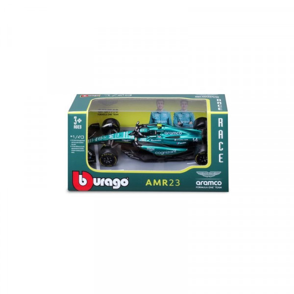 Bburago 1/43 F1 versenyautó - Aston Martin AMR23 (#14 (F. Alonso)