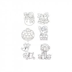 Festhető ablakdísz sablon, 6 db Festés, színezés, rajzolás Amos