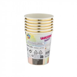 Unikornis papírpohár, 250 ml, 6 db Party kellékek Grafix